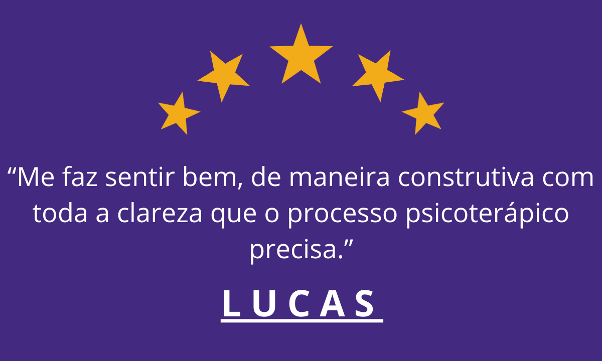 Me faz sentir bem, de maneira construtiva com toda a clareza que o processo psicoterápico precisa. (1)